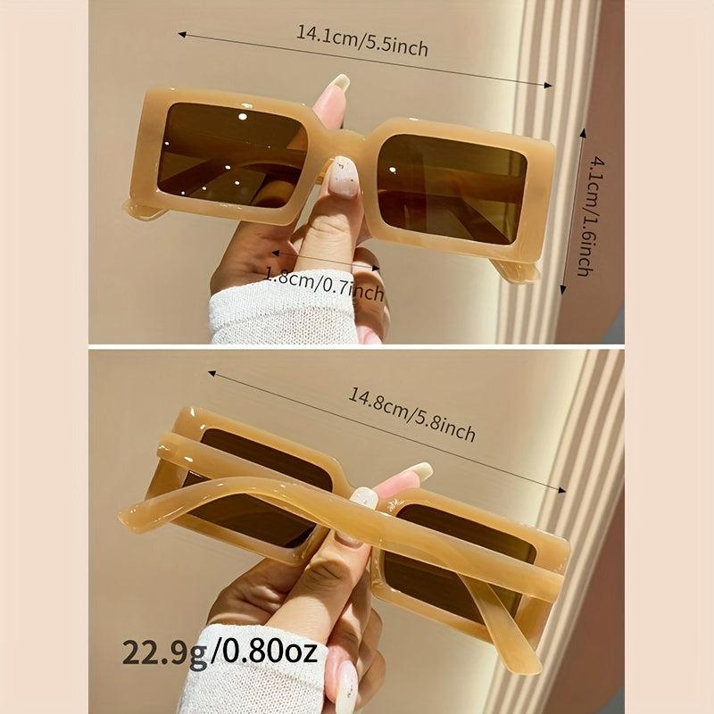 Y2K Rectangle Jelly Sunglasses UV400 Sun Shades