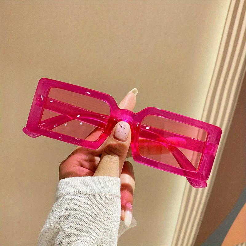 Y2K Rectangle Jelly Sunglasses UV400 Sun Shades