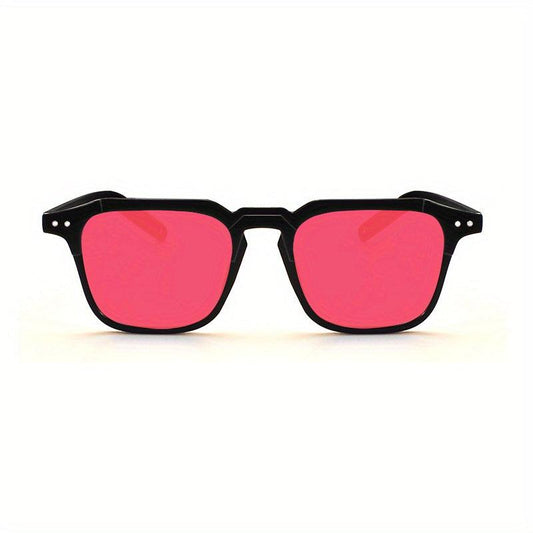 Square Tinted Sunglasses UV400 Rivet Decor Glasses