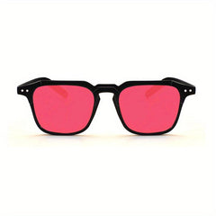 Square Tinted Sunglasses UV400 Rivet Decor Glasses