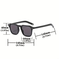 Square Tinted Sunglasses UV400 Rivet Decor Glasses