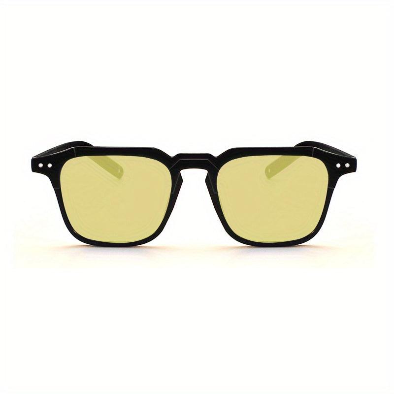 Square Tinted Sunglasses UV400 Rivet Decor Glasses