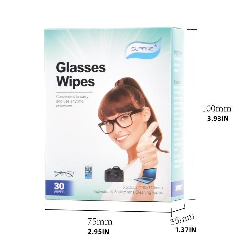 Anti Fog Wipes For Glasses Lens Cleaning Wipes Individually Wrapped 30pcs
