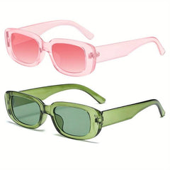 Retro Rectangle Sunglasses UV400 Protection Glasses
