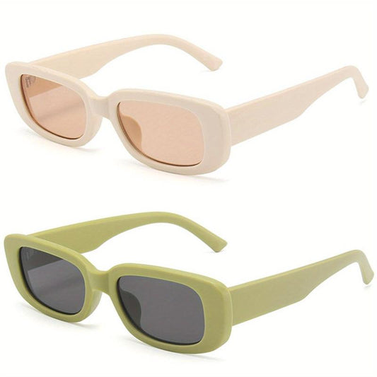 Retro Rectangle Sunglasses UV400 Protection Glasses