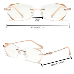 Metal Frame Reading Glasses Light Blocking Unisex