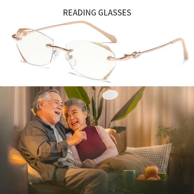 Metal Frame Reading Glasses Light Blocking Unisex