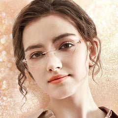 Metal Frame Reading Glasses Light Blocking Unisex