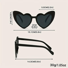 Y2K Heart Sunglasses For Women Men UV400 Sun Shades Glasses