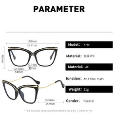 Women Oversized Square Light Blocking Glasses Relieve Eye Fatigue