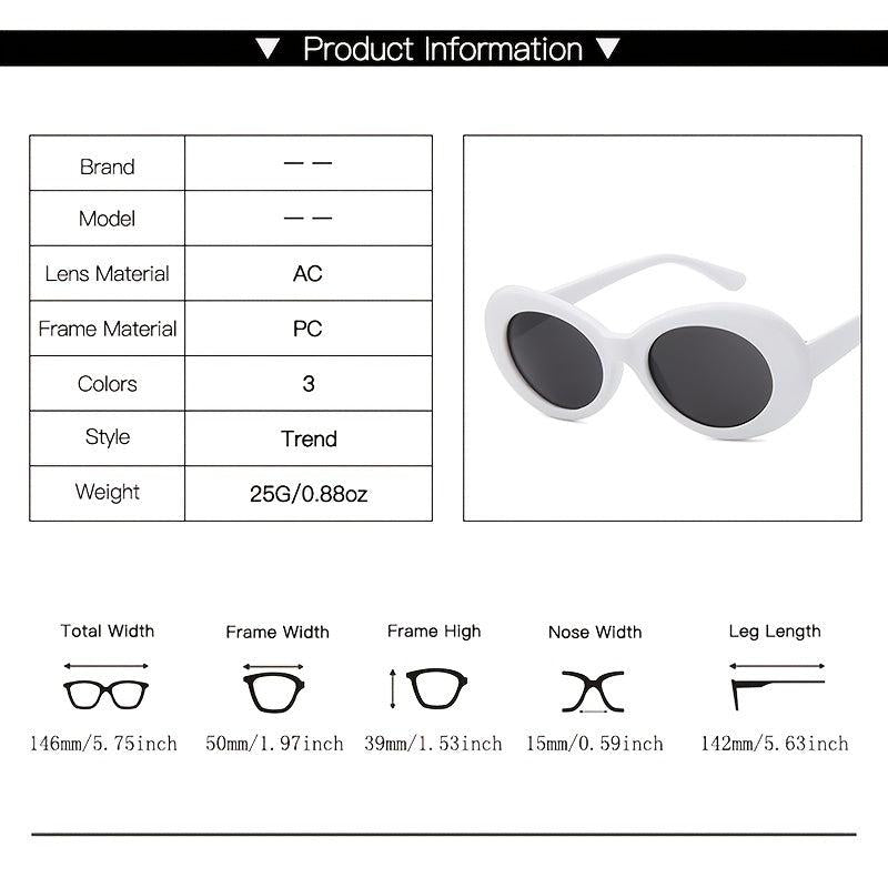Retro Oval Sunglasses Unisex Round Lens Clout Goggles UV Protection