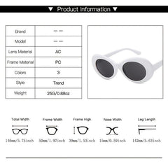 Retro Oval Sunglasses Unisex Round Lens Clout Goggles UV Protection