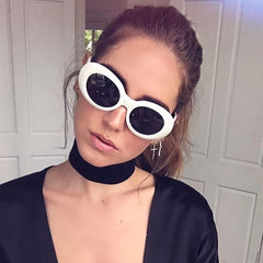 Retro Oval Sunglasses Unisex Round Lens Clout Goggles UV Protection