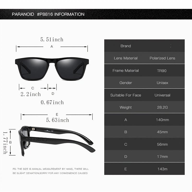 Polarized Retro Sun Glasses for Men Women Summer Square Sports Sunglasses