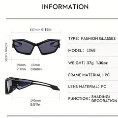 Y2K Wrap Around Sunglasses Futuristic Hiphop Punk Glasses UV400