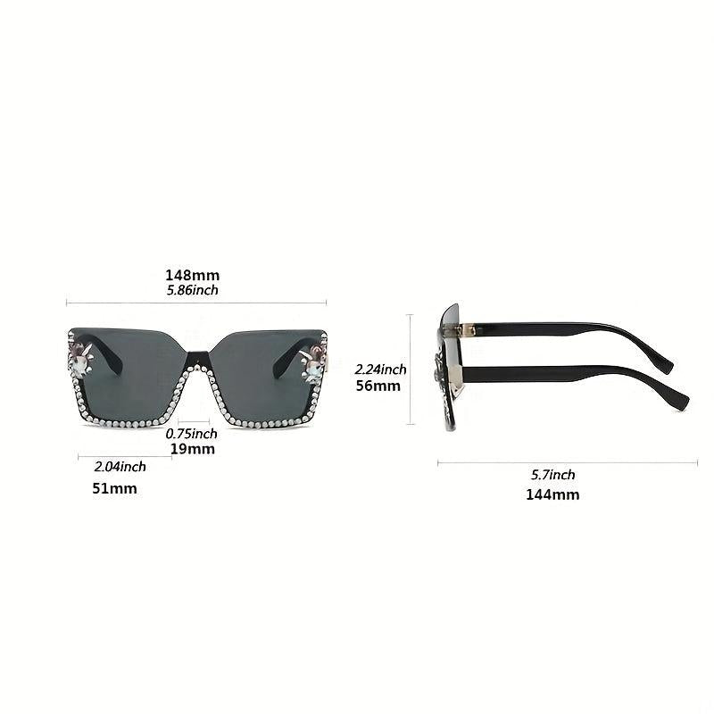 Oversized Rhinestone Gradient Sunglasses for Women UV400