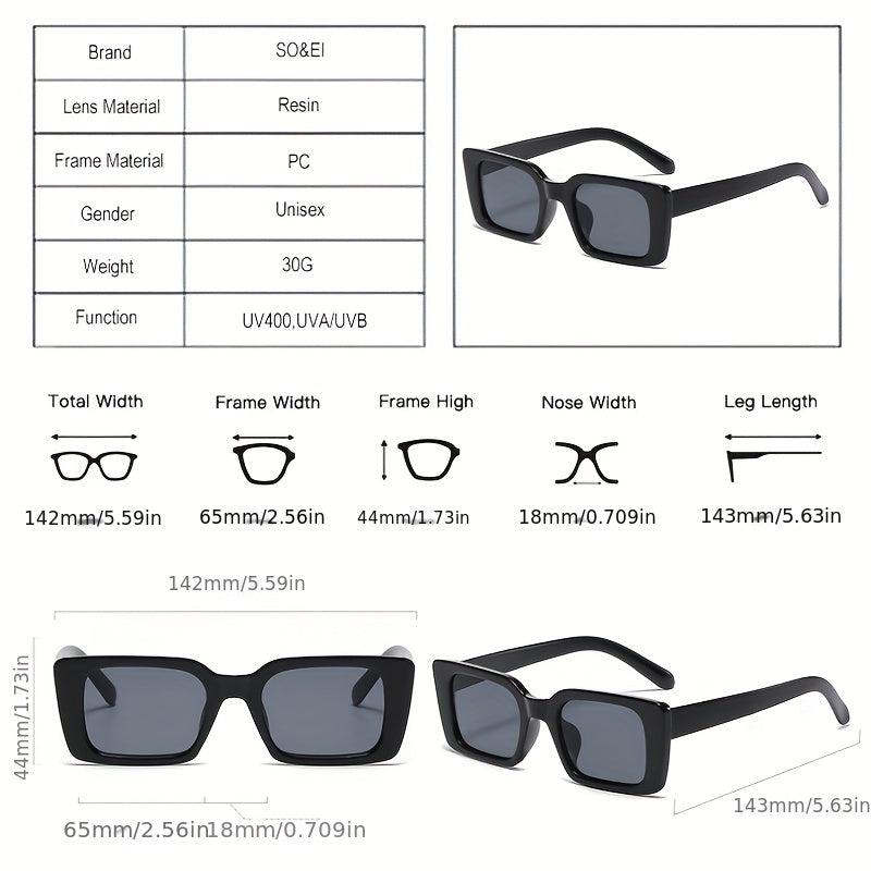 Men's Vintage Mixed Sunglasses Square Frame Eyewear For Holiday Party
