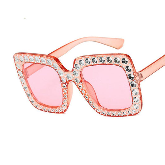 Clear Rhinestone Candy Sunglasses UV Protection