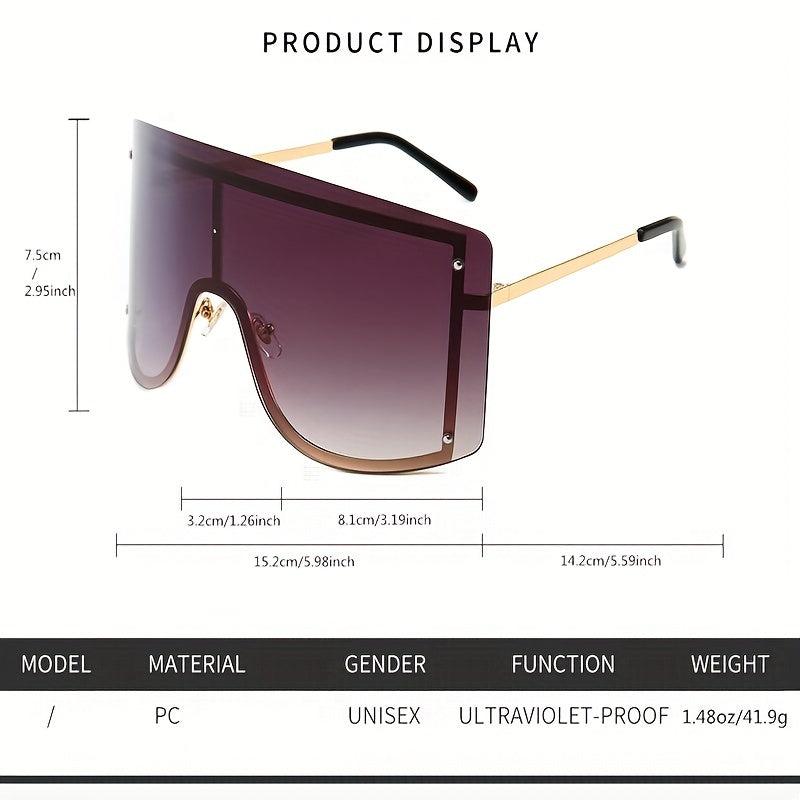 Oversized Gradient UV400 Sunglasses Anti Glare Shield