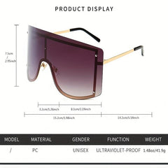 Oversized Gradient UV400 Sunglasses Anti Glare Shield