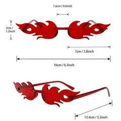 Fire Flame Sunglasses Y2K Candy Sun Shades Beach Party UV400