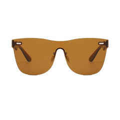 Oversize Rimless Sunglasses One Piece Mirror Colorful Lens UV400