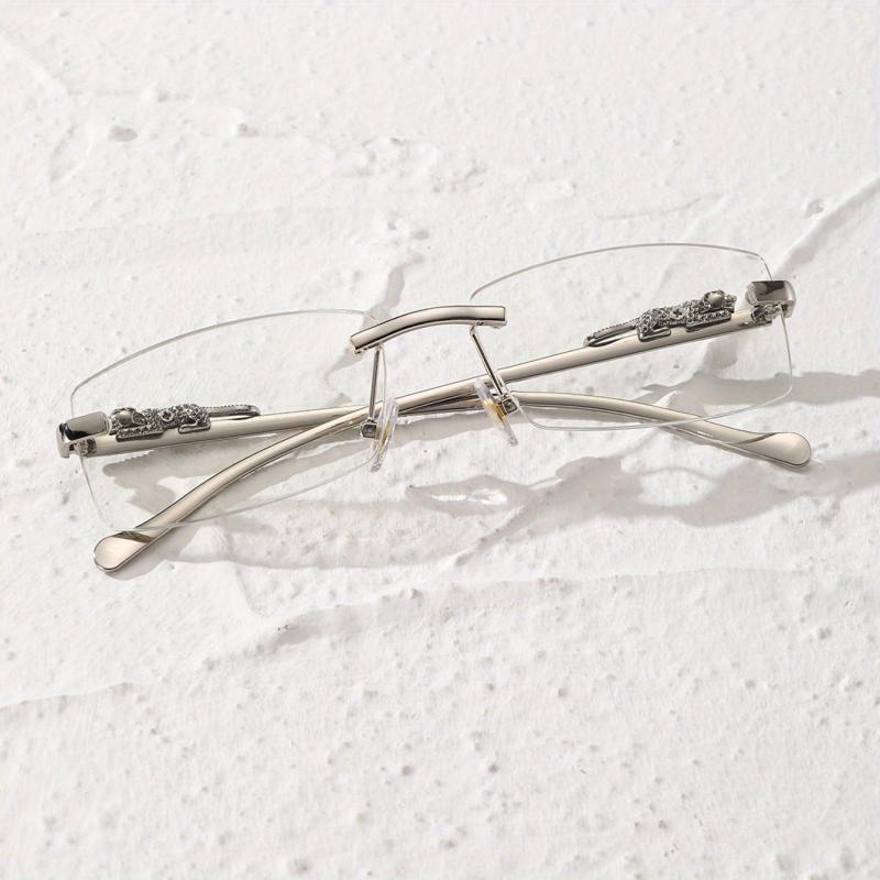 Rimless Sunglasses Metal Leopard Gradient Anti Glare UV400