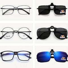 Clip On Glasses Polarized Lens Flip Up Sunglasses UV400