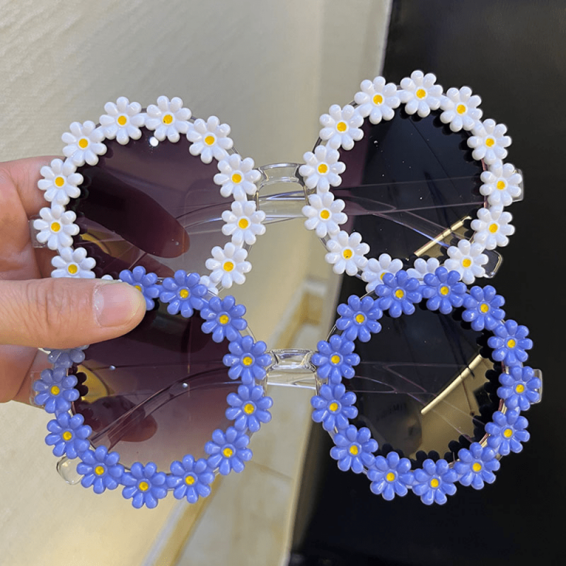Daisy Flower Sunglasses Clear Glasses UV400