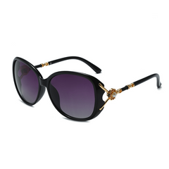 Polarized Oval Sunglasses Faux Pearl Gradient UV400