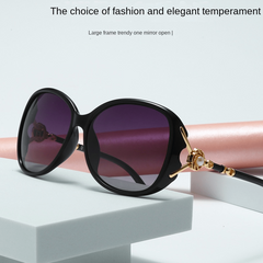 Polarized Oval Sunglasses Faux Pearl Gradient UV400