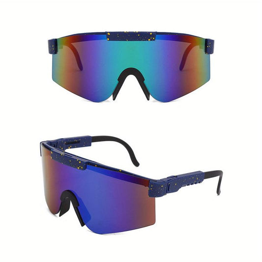 Men's Large Frame Coated Sunglasses for Sports with Case