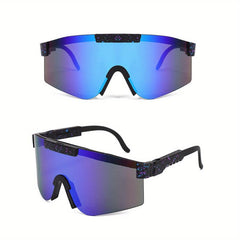 Men's Large Frame Coated Sunglasses for Sports with Case
