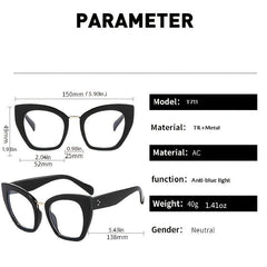 Cat Eye Print Glasses Frames for Women