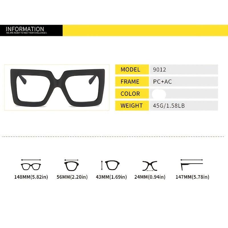 Transparent Square Frame Light Blocking Glasses Lens Relieve Eye Fatigue