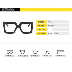Transparent Square Frame Light Blocking Glasses Lens Relieve Eye Fatigue