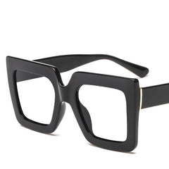 Transparent Square Frame Light Blocking Glasses Lens Relieve Eye Fatigue