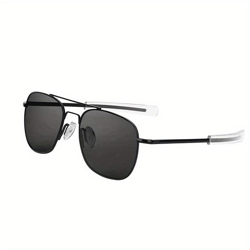 Men's Aviator Sunglasses Square Metal Frame Military Pilot Polarized Glasses
