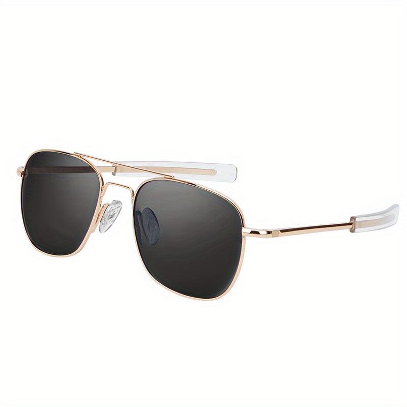 Men's Aviator Sunglasses Square Metal Frame Military Pilot Polarized Glasses