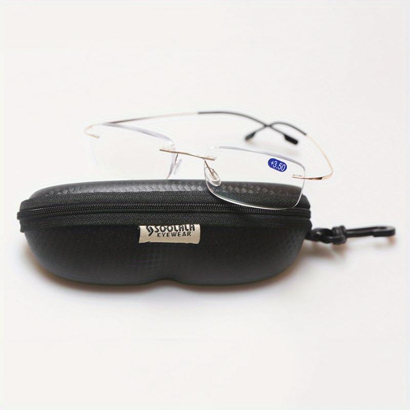 SOOLALA Titanium Rimless Reading Glasses