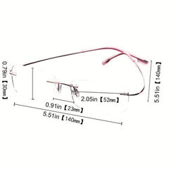 SOOLALA Titanium Rimless Reading Glasses