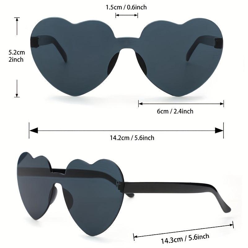 Heart Sunglasses - Y2K Funny Candy Decorative Glasses Shades