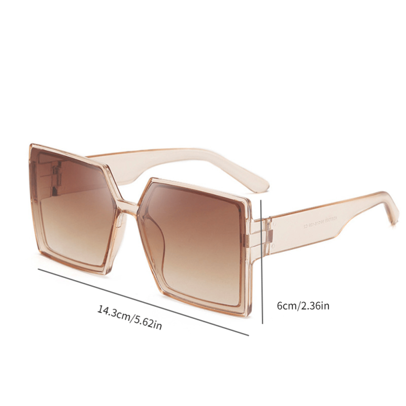 Oversized Square Frame Sunglasses Gradient Lens UV400