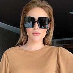 Oversized Square Frame Sunglasses Gradient Lens UV400