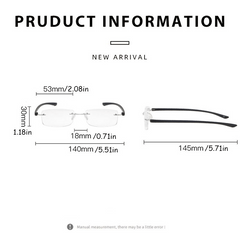 Anti Light Reading Glasses Rimless Metal Glasses Fatigue Relief Reading Glasses