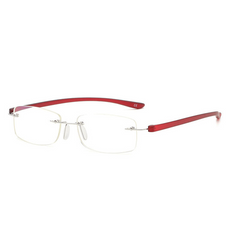 Anti Light Reading Glasses Rimless Metal Glasses Fatigue Relief Reading Glasses