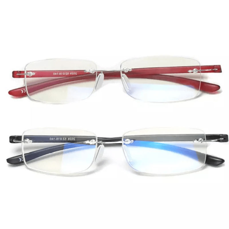Anti Light Reading Glasses Rimless Metal Glasses Fatigue Relief Reading Glasses