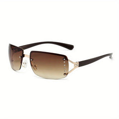 Y2K Rimless Rhinestone Gradient Sunglasses UV400