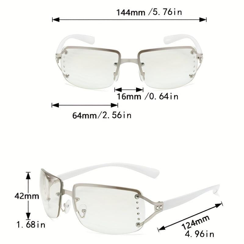 Y2K Rimless Rhinestone Gradient Sunglasses UV400