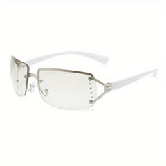 Y2K Rimless Rhinestone Gradient Sunglasses UV400